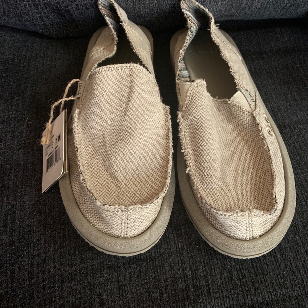 Sanuk ladies Donna hemp slip on casual shoe size 10